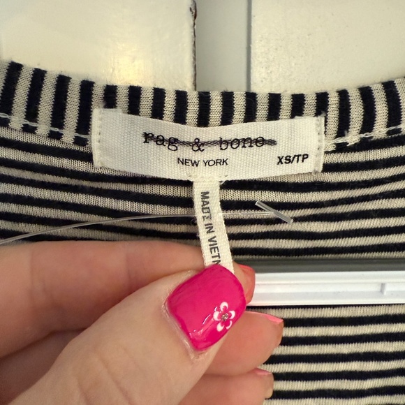 New! Rag & Bone Michal Midi Muscle Dress Navy Stripe 45274 - Picture 8 of 12